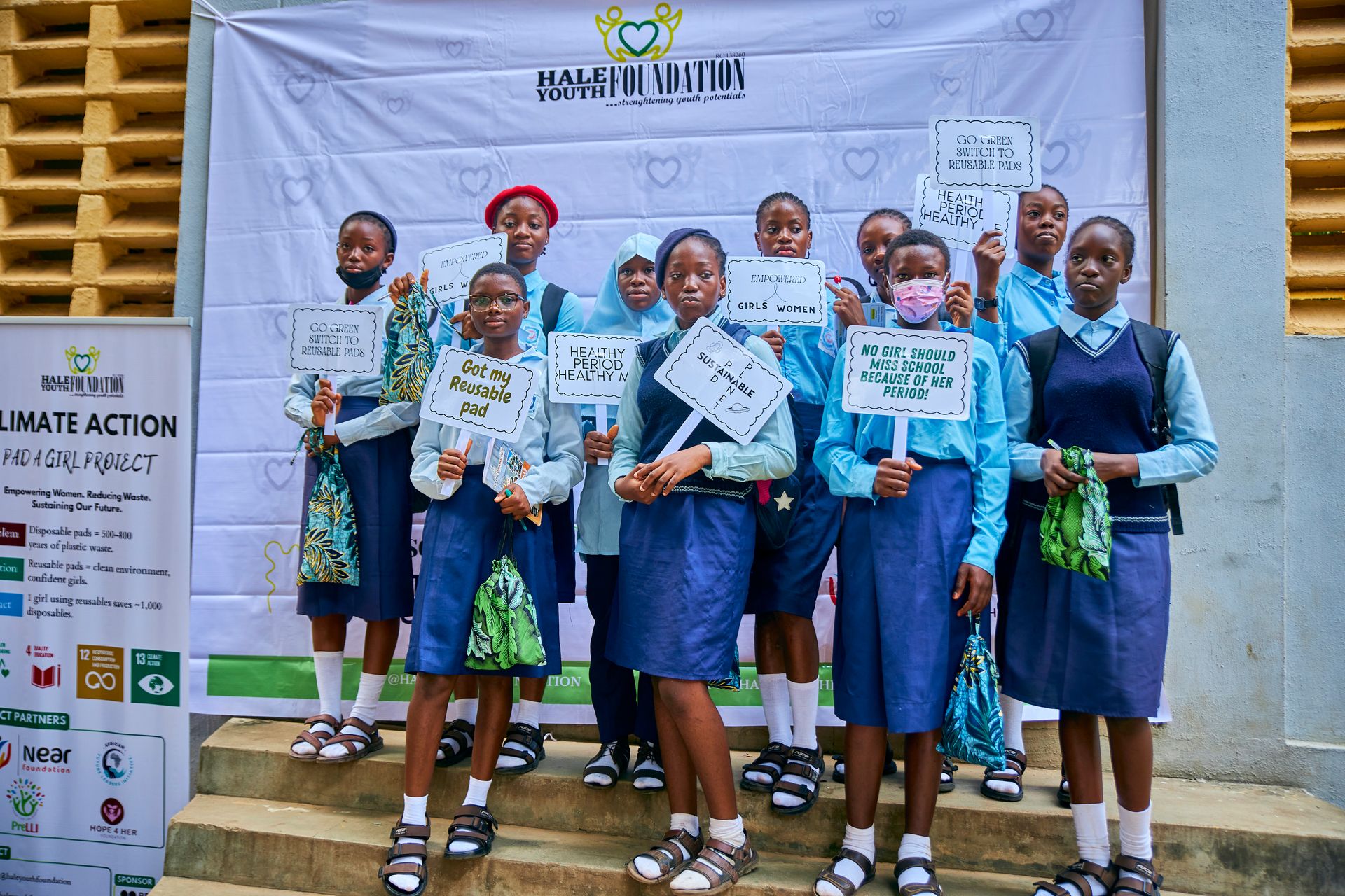 Reusable pad distribution and menstrual health education session